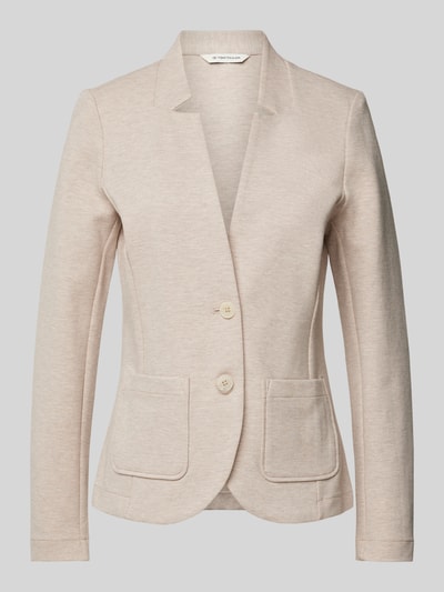 Tom Tailor Shaped Fit Blazer aus Baumwoll-Mix mit Ottoman-Struktur Beige 2