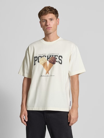 POCKIES T-Shirt mit Label-Print Weiss 4