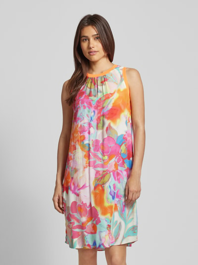 Emily Van den Bergh Knielanges Kleid mit floralem Muster Modell 'Multi Aqua Flower' Pink 4