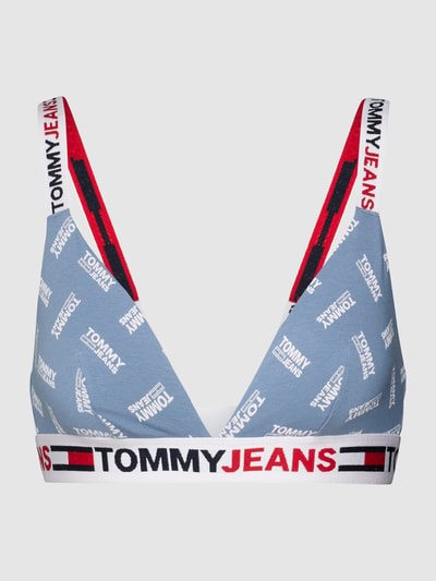 Tommy Jeans Biustonosz z logo na całej powierzchni Jeansowy niebieski 2