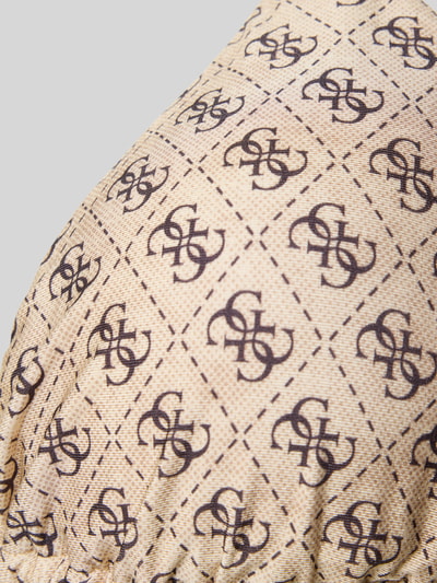 Produktfoto, Bikini-Oberteil mit Allover-Logo-Print von Guess im cremefarbenen Elastischer-Material-Mix, Textur mit Logo-Detail, Triangel-Optik