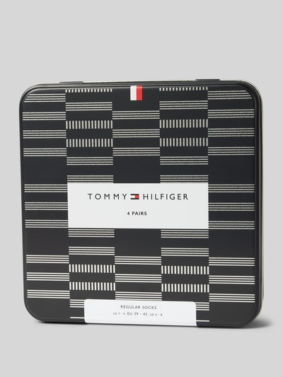 Tommy Hilfiger Skarpety z detalami z logo w zestawie 4 szt. Granatowy 3