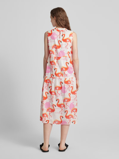 Marc Cain Midi-jurk met all-over motiefprint Felroze - 5