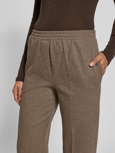 Weekend Max Mara Spodnie o kroju regular fit z dodatkiem wełny model ‘ZELMA’ Jasnobrązowy 3