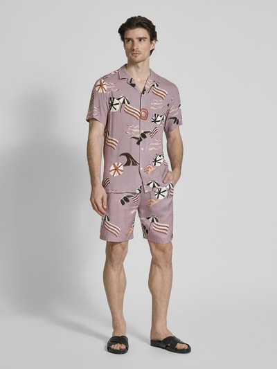 Scotch & Soda Koszula casualowa o kroju regular fit z rękawem o dł. 1/2 Fiołkoworóżowy 1