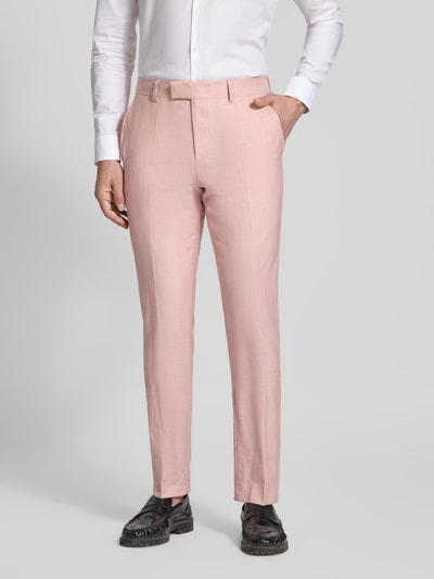 BOSS Slim fit pantalon van mix van scheerwol, zijde en linnen Model 'H-GENIUS-B1-262' Roze - 4