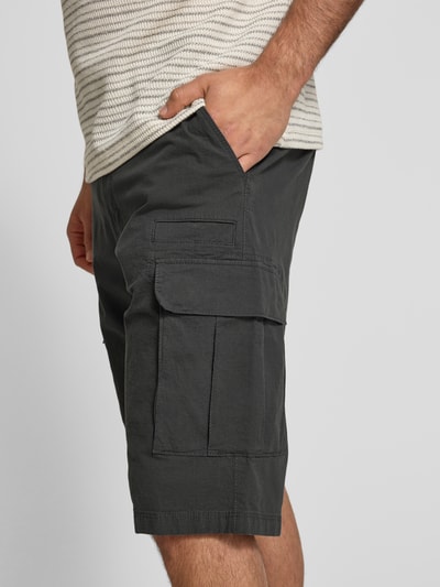 s.Oliver BLACK LABEL Bermudy cargo o kroju relaxed fit z mieszanki bawełny i elastanu Antracytowy 3