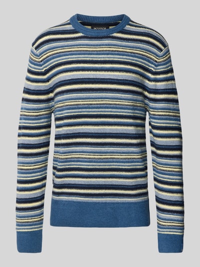 Produktfoto, Regular Fit Strickpullover mit Streifen-Muster von Scotch & Soda, Material-Mix mit Woll-Anteil, elastische Abschlüsse, Herren