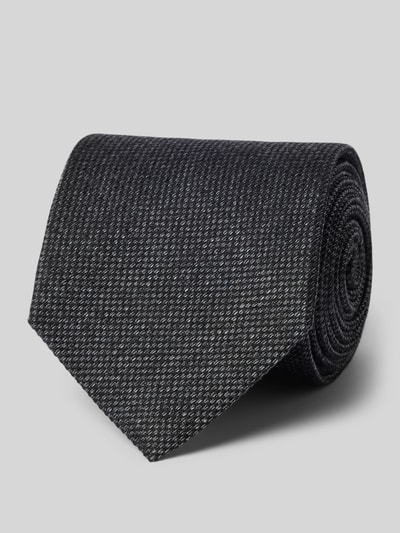 REAL GUYS Krawat z detalem z logo Antracytowy 1