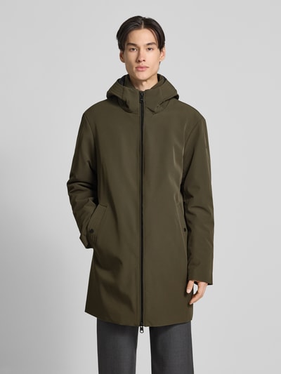 Cinque Płaszcz o kroju regular fit z dwustronnym zamkiem błyskawicznym model ‘SURVIVOR’ Oliwkowy 4
