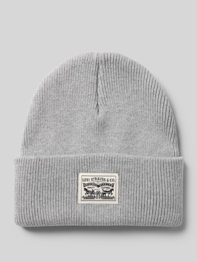 Levi's® Mütze mit Logo-Patch Modell 'Beanie' Mittelgrau Melange 1