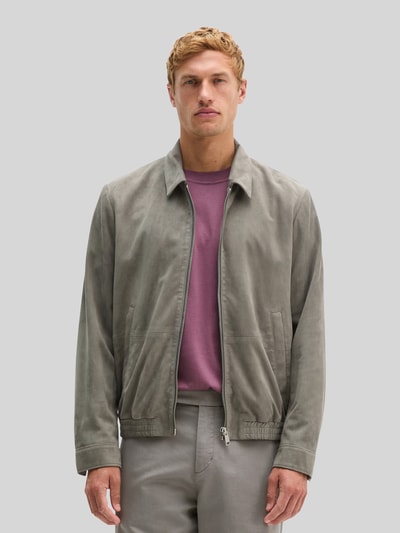 Marc O'Polo Regular Fit Lederjacke aus echtem Ziegenleder Taupe 4