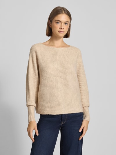 ONLY Regular Fit Strickpullover mit Fledermausärmel Modell 'DANIELLA' Ecru Melange 4