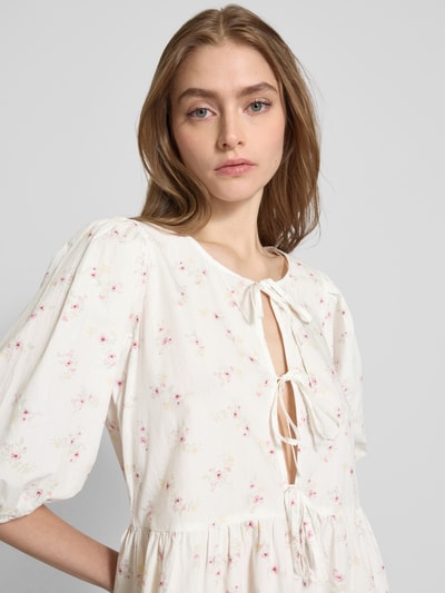 Gina Tricot Minikleid mit Schnürverschluss Weiss 3