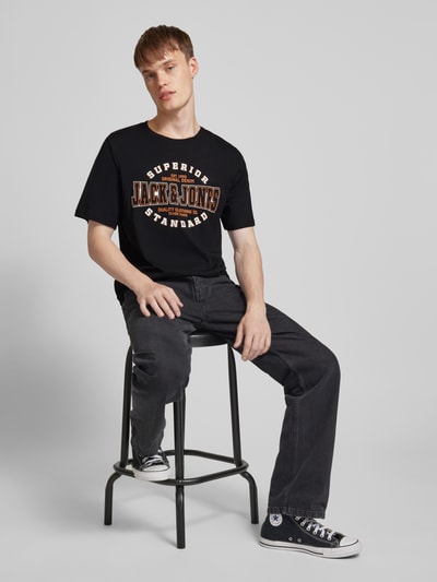 Jack & Jones T-Shirt mit Label-Print Modell 'ELOGO' Black 1