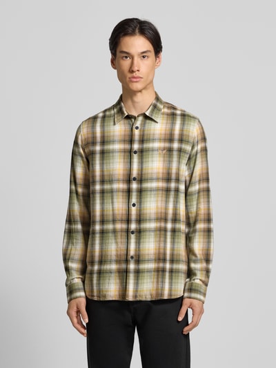 PME Legend Regular fit vrijetijdsoverhemd met kentkraag en labelstitching Olijfgroen - 4