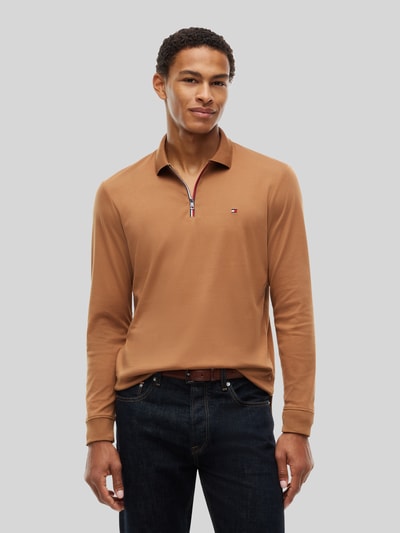 Tommy Hilfiger Regular Fit Poloshirt aus reiner Baumwolle Modell 'LIQUID' Camel 4