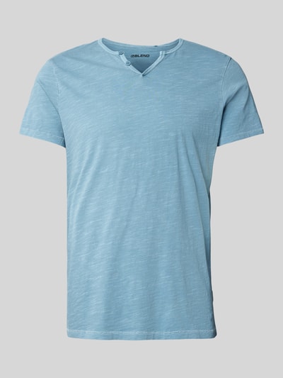 Blend T-Shirt mit Serafino-Ausschnitt Hellblau 1