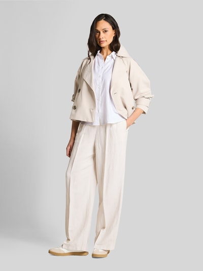 Tom Tailor Loose Fit Bluse aus Leinen-Viskose-Mix Weiss 1