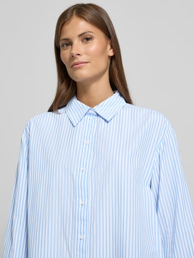 Tom Tailor Regular Fit Hemdbluse aus Lyocell-Baumwoll-Mix Hellblau 3