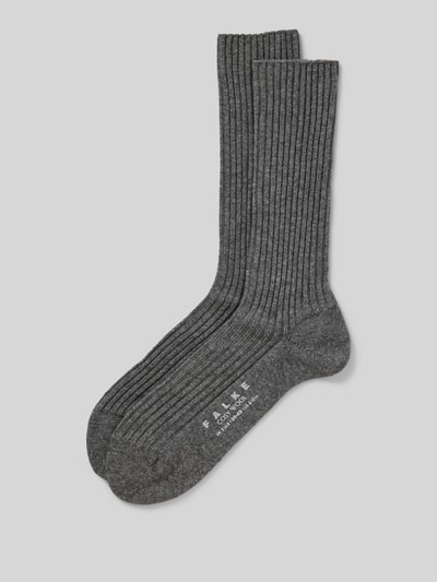 Falke Socken mit Label-Stiching Modell 'COSY' Hellgrau 1