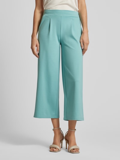 ICHI Wide leg stoffen broek met verkort model, model 'Kate Sus' Mintgroen - 4