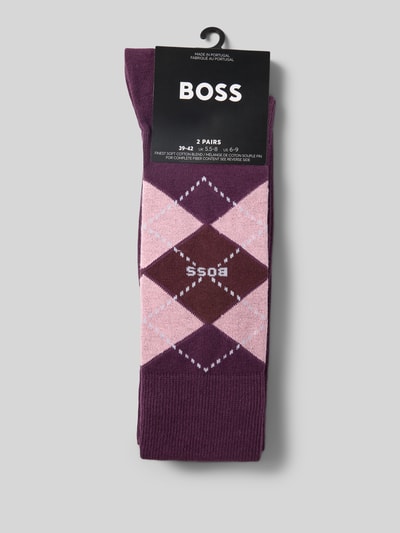 BOSS Skarpety z mieszanki bawełny w zestawie 2 szt. Purpurowy 3