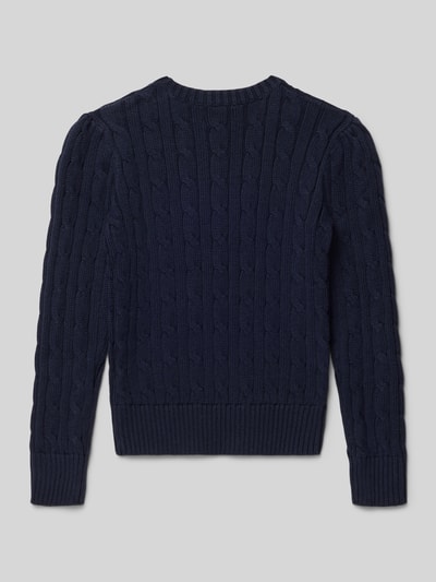 Polo Ralph Lauren Kids Sweter z dzianiny z wyhaftowanym logo Granatowy 3