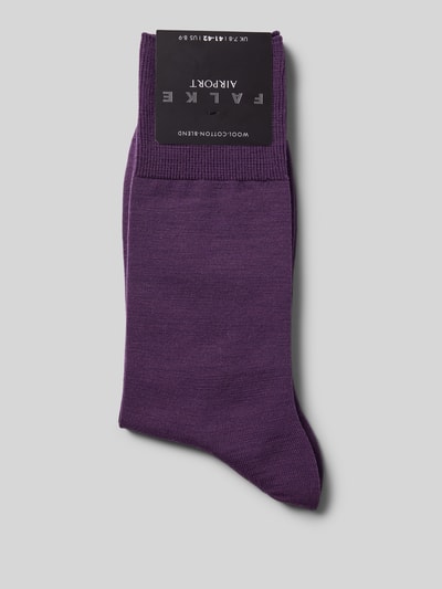 Falke Socken aus Schurwoll-Mix mit Logo-Print Modell 'Airport' Pflaume 3