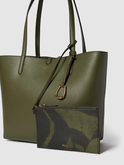 Lauren Ralph Lauren Shopper mit Label-Print in metallic Oliv 3