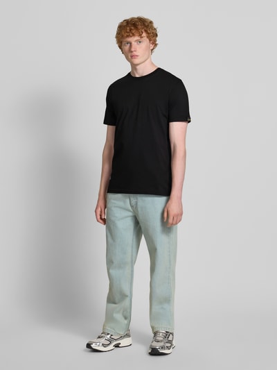 Alpha Industries T-Shirt mit Label-Details und Rundhalsausschnitt Black 1