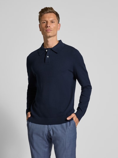 Christian Berg Men Slim Fit Poloshirt mit Knopfleiste Marine 4