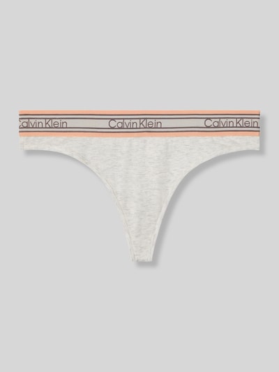 Calvin Klein Underwear String van katoenmix met logo in band Lichtgrijs gemêleerd - 2