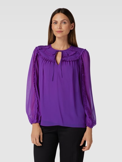 Lauren Ralph Lauren Blouse met druppelvormige hals, model 'AMAILLA' Paars - 4