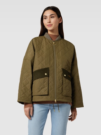 Barbour Gewatteerd jack met opstaande kraag, model 'Bowhill' Olijfgroen - 4