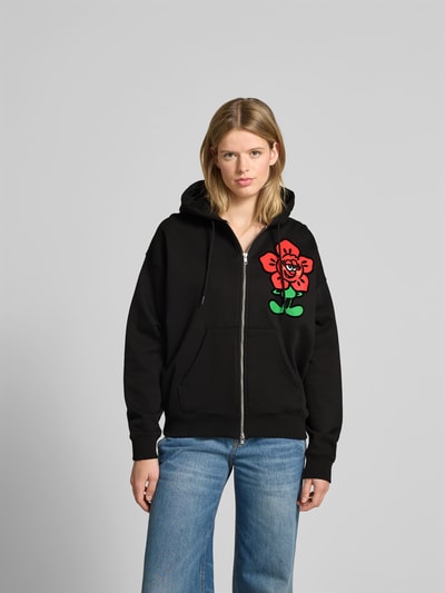 Kenzo Oversized Sweatjacke mit Reißverschluss Black 4