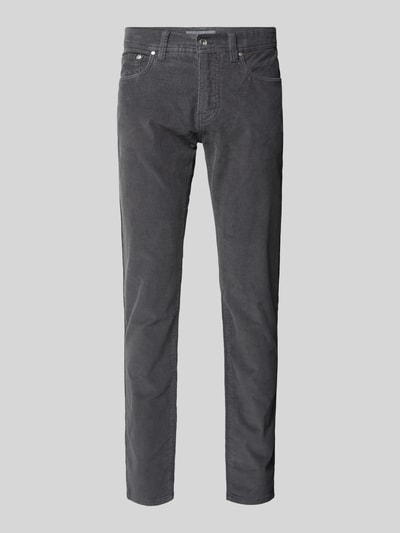 Pierre Cardin Tapered fit corduroy broek, model 'Lyon' Grafiet - 2