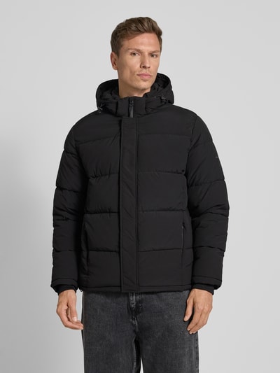 Pepe Jeans Regular Fit Steppjacke mit abnehmbarer Kapuze Modell 'JOBIAS' Black 4
