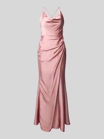 Productfoto, Slim Fit Abendkleid mit Rückenausschnitt van Laona in roze satijn met plooien, verstelbare spaghettibandjes, naadrits.