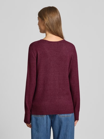 Christian Berg Woman Regular Fit Longsleeve aus Viskose-Mix in Strick-Optik Kirsche Melange 5