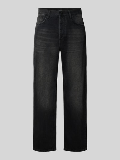 Produktfoto, Wide Fit Jeans aus reiner Baumwolle Modell "JAMES" von Antony Morato in Schwarz, 5-Pocket-Design, sichtbare Textur, Herrenkontext
