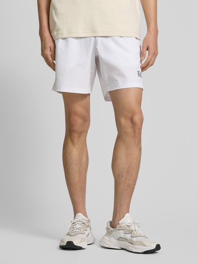 EA7 Emporio Armani Sweatshorts met elastische band Wit - 4