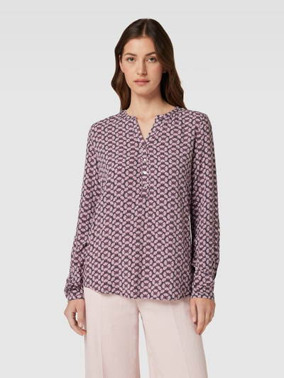 Montego Blouse van viscose met grafisch all-over motief Antraciet - 4