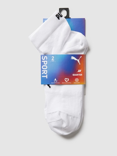 Puma Socken mit eingewebten Label-Details im 2er-Pack Modell 'Quarter' Weiss 3