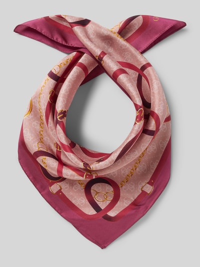 Guess Zijden sjaal met omzoomde boorden, model 'FOULARD' Felroze - 1