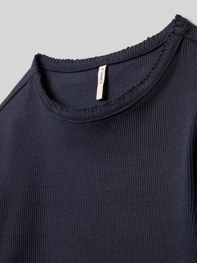 Only Slim fit shirt met lange mouwen van katoenmix, model 'TRINNY LIFE' Marineblauw - 2