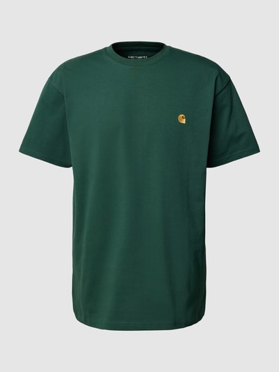 Carhartt Work In Progress T-Shirt mit Label-Stitching Modell 'CHASE' Dunkelgruen 2