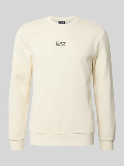 EA7 Emporio Armani Bluza z detalem z logo Złamany biały 2