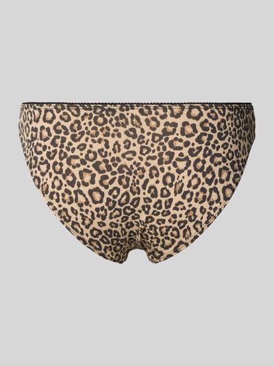 Produktfoto, Slip mit Schleifen-Applikation von Jake*s Casual im Leopardenmuster, aus Baumwoll-Elasthan-Mix, körpernahe Passform, elastischer Bund.