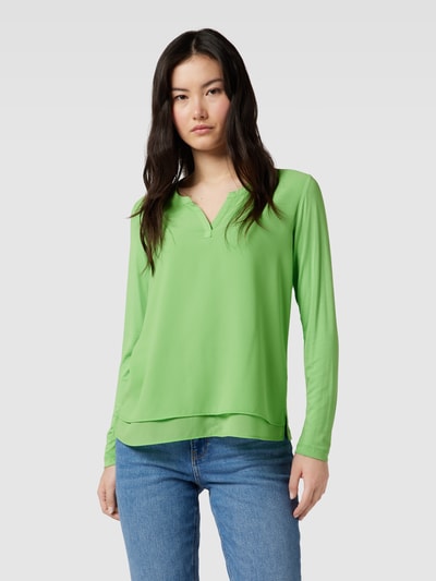 Smith and Soul Blouse met dubbele-laagjeslook, model 'Mix and Match' Groen - 4